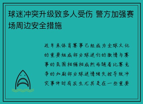 球迷冲突升级致多人受伤 警方加强赛场周边安全措施